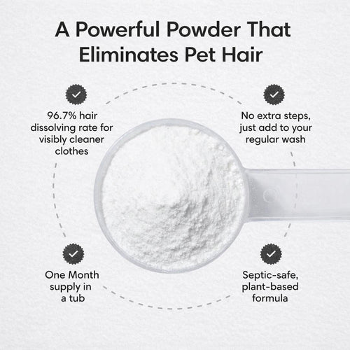 Pet Hair Dissolver Laundry Powder – 1 Wash Pet Hair Removal Formula