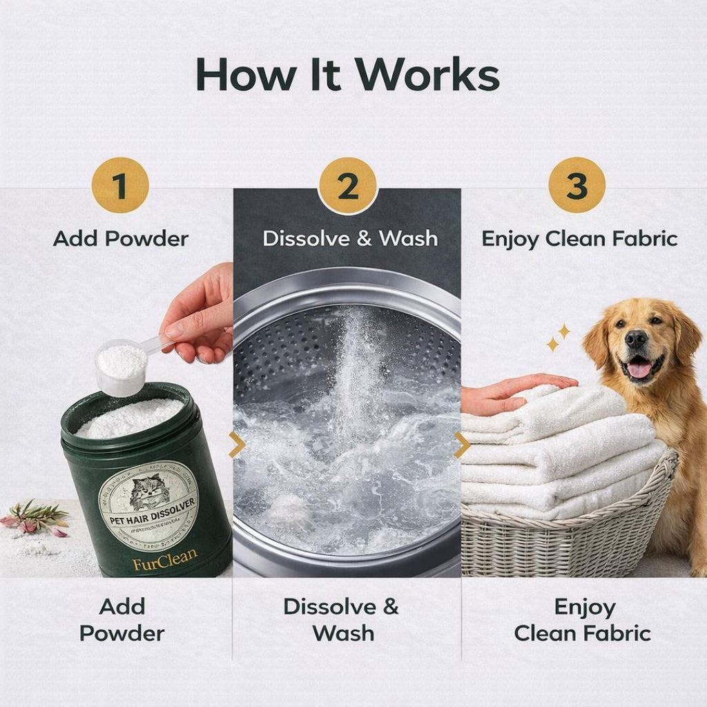 Pet Hair Dissolver Laundry Powder – 1 Wash Pet Hair Removal Formula